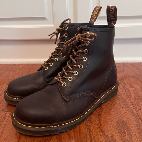 Dr. Martens 1460 CRAZY HORSE LEATHER LACE UP BOOTS BROWN — Men’s 10, Women’s 11 - Picture 6 of 12